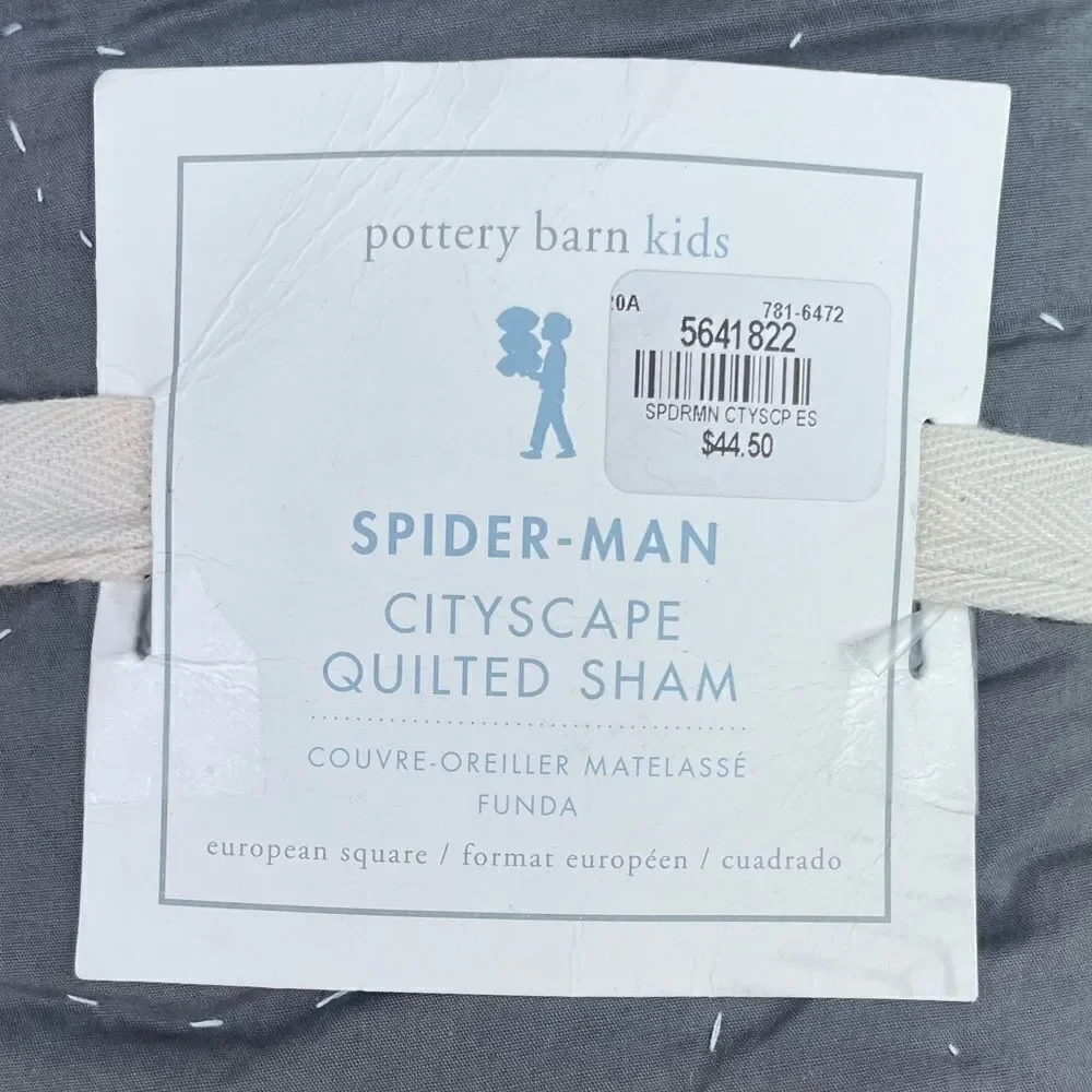 NOT FOR SALE NEW Pottery Barn Kids Spider-Man Cityscape Sham